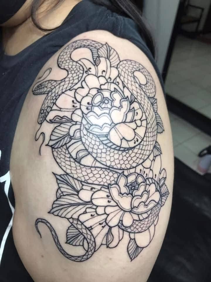 Serpent & Peony